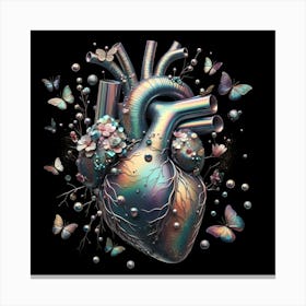 Heart With Butterflies Canvas Print