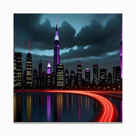 Reflections of Life Urban Nights Unveiled Canvas Print