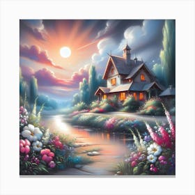 House By The Lake 5 Canvas Print