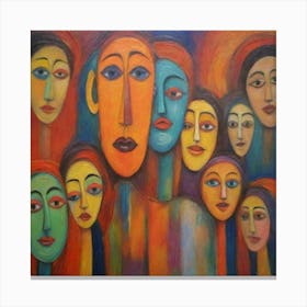 Group Of Faces Canvas Print