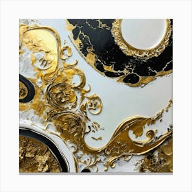 +Gold Colors Mixed With White And Black+This Is Al (1) Canvas Print