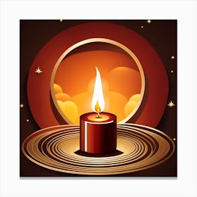 Christmas Candle 5 Vector art Canvas Print