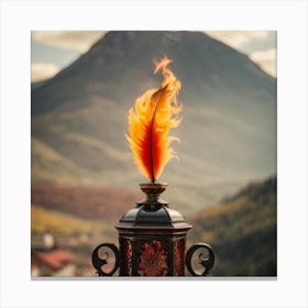 Flaming Feather Canvas Print