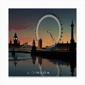 London Eye At Sunset Canvas Print