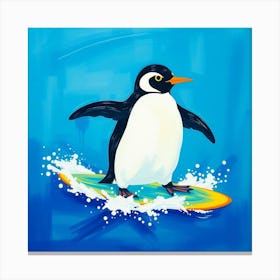 Penguin Surfboard Canvas Print