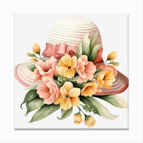 Hat With Flowers 4 Canvas Print