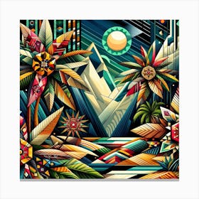 Geometric Art Tropical landscape 2 Canvas Print