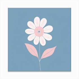 A White And Pink Flower In Minimalist Style Square Composition 476 Canvas Print