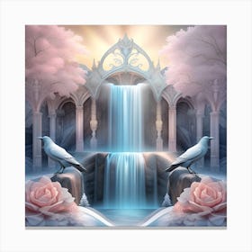 Fairy Garden With A Waterfall Canvas Print