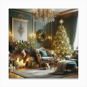 Christmas Living Room 3 Canvas Print
