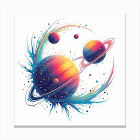 Saturn Planets 2 Canvas Print