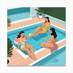 Default Pool Ladies Art Print 3 Canvas Print