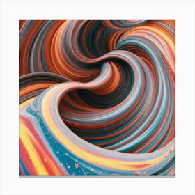 Close-up of colorful wave of tangled paint abstract art 35 Canvas Print