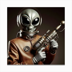 Alien Man With Gun Canvas Print