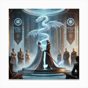 A Dramatic Sci Fi Scene Capturing The Romantic Ten Canvas Print