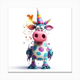 Birthday Cow Canvas Print