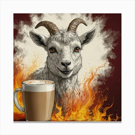 Goat On Fire 4 Canvas Print