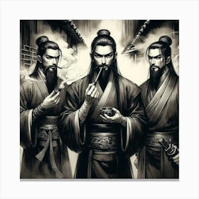 Three Chinese Warriors Canvas Print