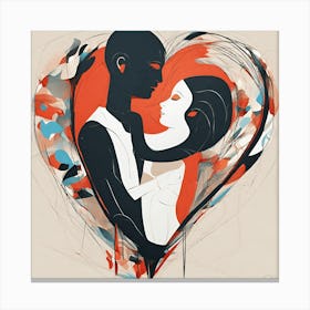 Wall art couple 'Love'Abstrait Canvas Print