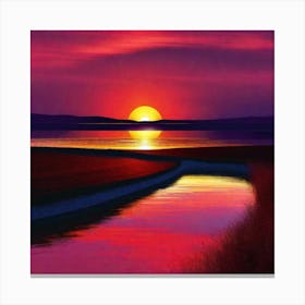 Sunset Over The Water 8 Canvas Print