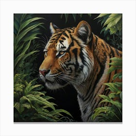 Tiger In The Jungle Canvas Print