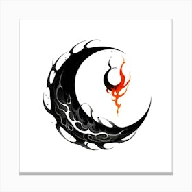 Moon And Flames Canvas Print