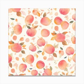 Peach Watercolor Pattern Canvas Print