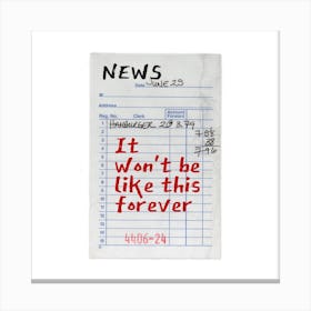 It Wont Be Like This Square Canvas Print