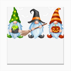 Retro Halloween Gnomes Cute Autumn Pumpkin Fall Funny Canvas Print