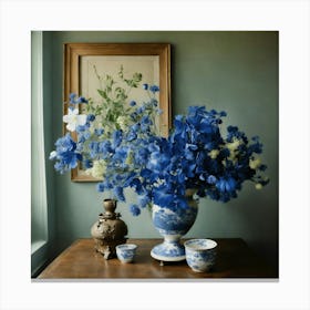 Blue Flowers 7 Canvas Print