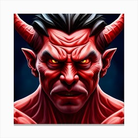 Devil With Horns Canvas Print