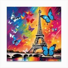 Paris With Butterflies 152 Canvas Print