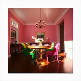 Pink Dining Room Canvas Print