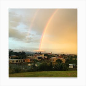 Rainbow in Costa Rica - Square Canvas Print