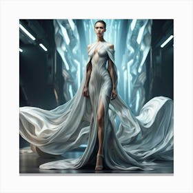 FUTURISTIC FEMALE FASHION WHITE Canvas Print