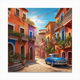 Old Town Mexico Canvas Print