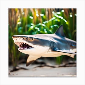 Shark In The Sand Canvas Print