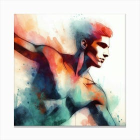 Watercolor Of A Man Canvas Print