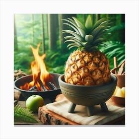 Pineapple In The Forest Canvas Print