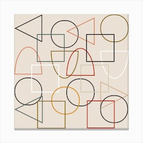 Bauhaus Modern 4 Square Canvas Print