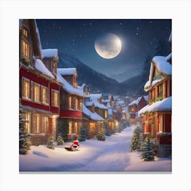 Christmas Village At Night 1 Canvas Print