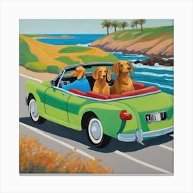 Dachshunds Dogs in Convertible Series. Style of David Hockney 5 Canvas Print