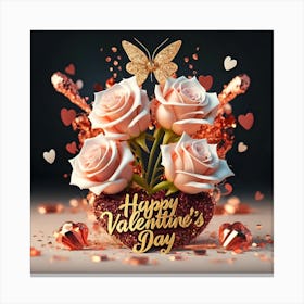 Happy Valentine's Day 3 1 Canvas Print