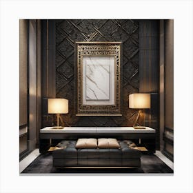 Black And Gold Foyer Canvas Print