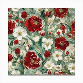 Red and white and green 1 Canvas Print