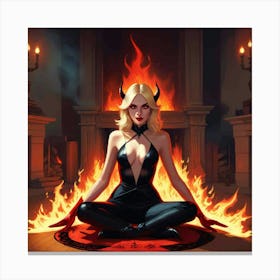 Devil Woman, Devil Painting, Devil Art Canvas Print