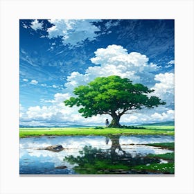 Tree In The Water Canvas Print