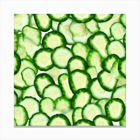 Cucumbers On White Background Canvas Print