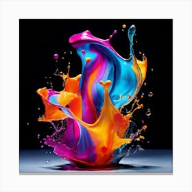 Fresh Colors Liquid 3d Design Spark Hot Palette Shapes Dynamism Vibrant Flowing Molten (10) Canvas Print