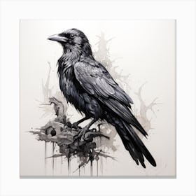 Sketch Gothic Raven Canvas Print